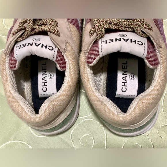 🎉Chanel CC Logo Low Top Tweed Sneakers. G39697. 2022. Women’s size 36 EU - Picture 10 of 16